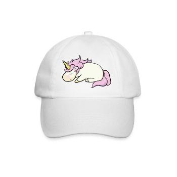 Sleeping Unicorn Lazy Lazing Gift Idea - Baseball Cap - white/white - Front