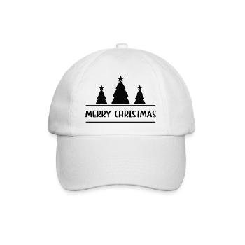 Merry Christmas - Baseballkappe - Weiß/Weiß - Vorne