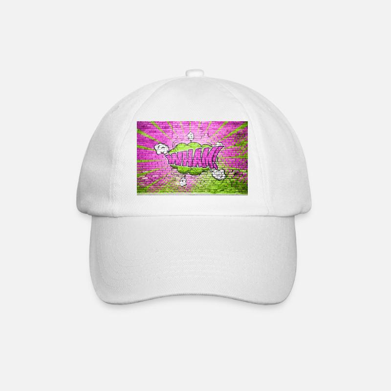 Wham! Graffiti Bubble de style bande dessinée sur Bri - Casquette classique - blanc/blanc
