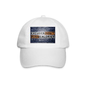 Les excuses ne brûlent pas de calories en disant lettrage - Casquette classique - blanc/blanc - Devant