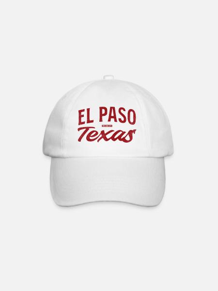 El Paso Texas Retro Script - Baseballkappe - Weiß/Weiß