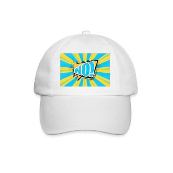 No! Comic Style Bubble Graffiti Lettering - Baseball Cap - white/white - Front
