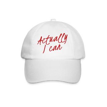 Actually... I CAN !!! Neues Design / NEW DESIGN - Baseball Cap - white/white - Front