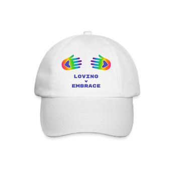 Liebevolle Umarmung Hände Regenbogen Farben Herz - Baseballkappe - Weiß/Weiß - Vorne