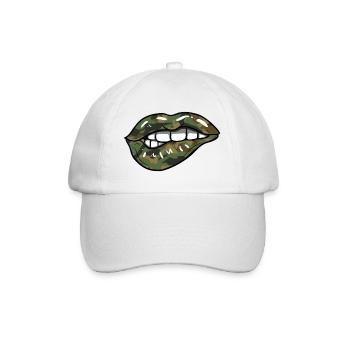 Military lips - Baseball Cap - white/white - Front