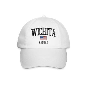 Wichita Kansas Vintage Flag Design - Baseball Cap - white/white - Front