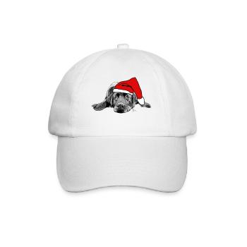 Labrador Weihnachten - Baseballkappe - Weiß/Weiß - Vorne