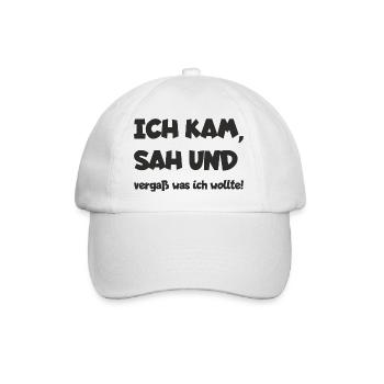 Ich kam, sah und vergaß - Baseballkappe - Weiß/Weiß - Vorne