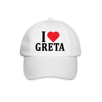 t-shirt I love Greta t-shirt gift idea - Baseball Cap - white/white - Front