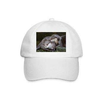 Asiatischer Kleinkrallenotter Zwergotter - Baseballkappe - Weiß/Weiß - Vorne