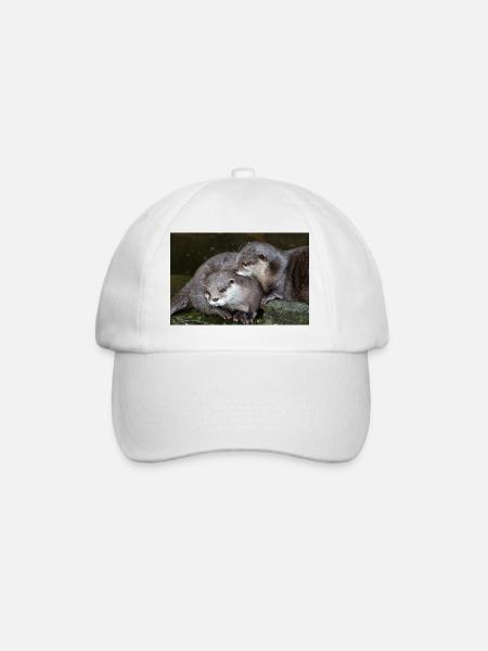 Asiatischer Kleinkrallenotter Zwergotter - Baseballkappe - Weiß/Weiß