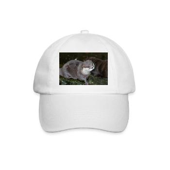 Asiatischer Kleinkrallenotter Zwergotter - Baseballkappe - Weiß/Weiß - Vorne