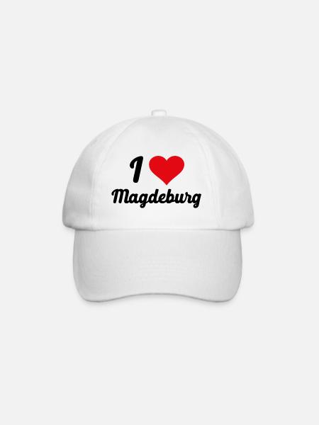 I Love Magdeburg - Baseballkappe - Weiß/Weiß