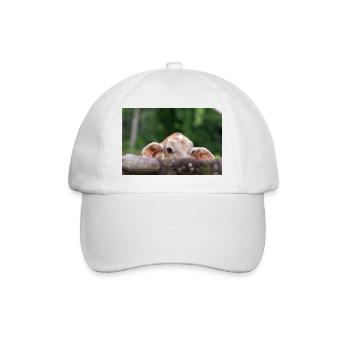 The little calf behind the barrier - Baseball Cap - white/white - Front