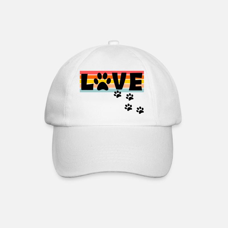 Hunde Liebe - Baseballkappe - Weiß/Weiß
