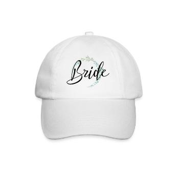 Bride Schriftzug mit schöner Umrandung - Baseballkappe - Weiß/Weiß - Vorne