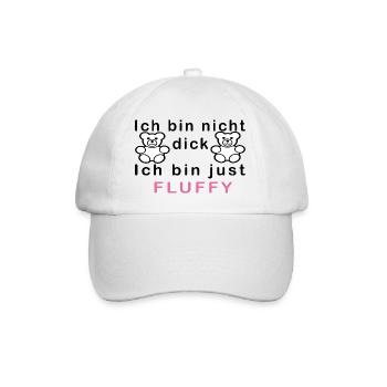 T-Shirt|Aufdruck|Teddybär|Fluffy|Anders|Niedlich| - Baseballkappe - Weiß/Weiß - Vorne