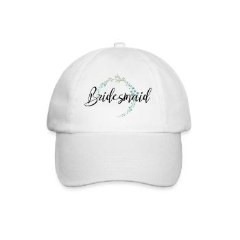 Bridesmaid Schriftzug für Brautjungfern - Baseballkappe - Weiß/Weiß - Vorne