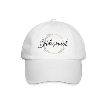 Bridesmaid Schriftzug für Brautjungfern - Baseballkappe - Weiß/Weiß - Vorne