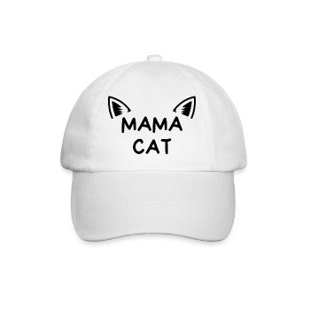 Mama Katze - Baseballkappe - Weiß/Weiß - Vorne