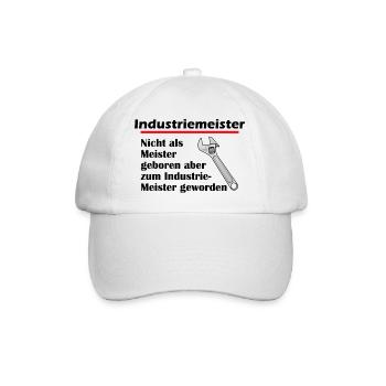 Industriemeister - Zum Meister geboren - Baseballkappe - Weiß/Weiß - Vorne