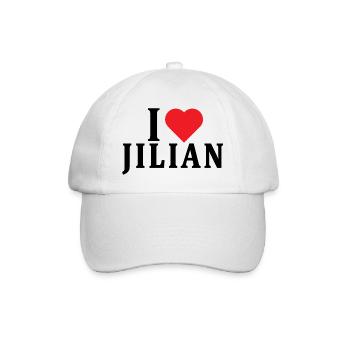 T-Shirt Ich liebe Jilian T-Shirt Geschenkidee - Baseballkappe - Weiß/Weiß - Vorne