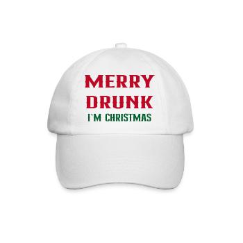Merry drunk I`m Christmas - Baseballkappe - Weiß/Weiß - Vorne
