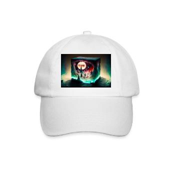 Moon Neon Cube Landscape - Baseball Cap - white/white - Front