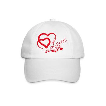 Cœurs entrelacés en Script Amoureux - Casquette classique - blanc/blanc - Devant