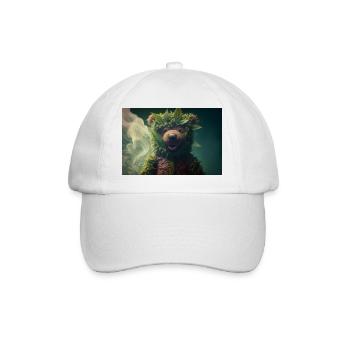 Bear Cannabis Smoke Weed - Baseball Cap - white/white - Front