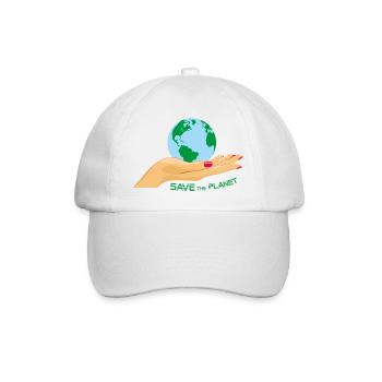 Sauvez la planète. Globe dans la main - Casquette classique - blanc/blanc - Devant