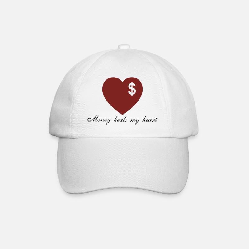 Money heals my Heart - Baseballkappe - Weiß/Weiß