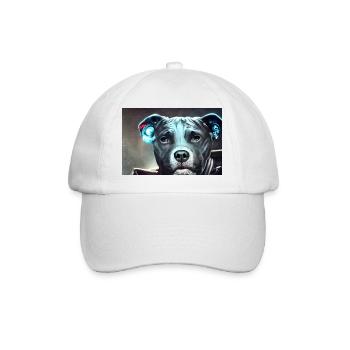 Sci-Fi Pitbull - Baseballkappe - Weiß/Weiß - Vorne