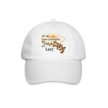 Hike Butterflies - Monarch Butterflies - Compass - Baseball Cap - white/white - Front