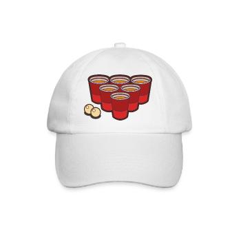 Beer Pong Cups and Balls - Baseball Cap - white/white - Front