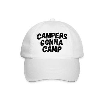 Campers gonna camp! schwarz - Baseballkappe - Weiß/Weiß - Vorne