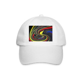 colorful swirls of color - Baseball Cap - white/white - Front