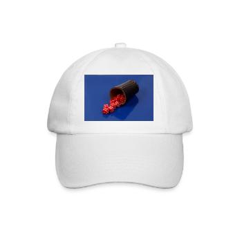 Cubes rouges avec coupe à dés - Casquette classique - blanc/blanc - Devant