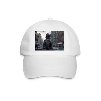 Cat Black7 - Baseball Cap - white/white - Front