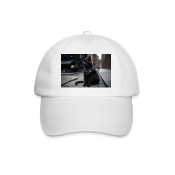 Cat Black4 - Baseball Cap - white/white - Front