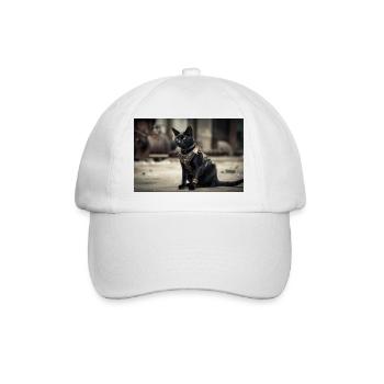 Cat Black - Baseball Cap - white/white - Front