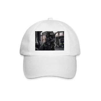 Cat Black3 - Baseball Cap - white/white - Front