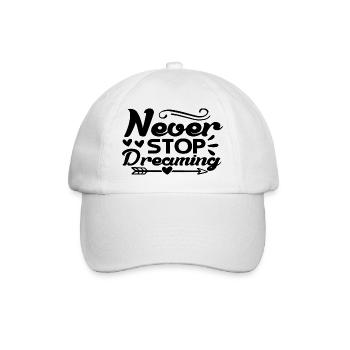 Never Stop Dreaming - Baseballkappe - Weiß/Weiß - Vorne