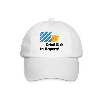 Griaß Eich - Bayern Heimatliebe - Baseballkappe - Weiß/Weiß - Vorne