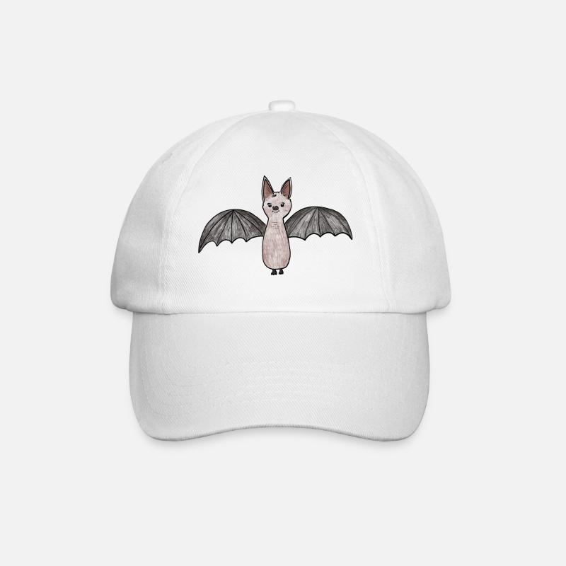 Fledermaus-Phantom Illustration - Baseballkappe - Weiß/Weiß