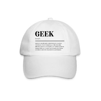 Geek: Définition Humoristique - Cadeau Gamer - Casquette classique - blanc/blanc - Devant