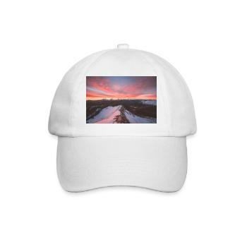Lever de soleil alpin sur les montagnes Agrafa - Casquette classique - blanc/blanc - Devant