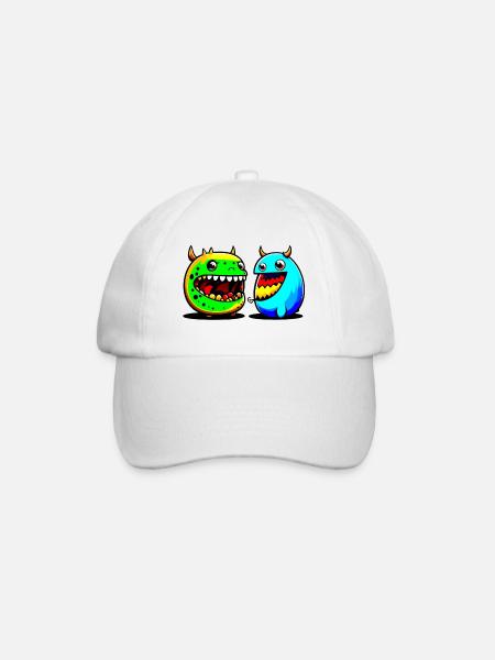 Funny Monsters - Baseball Cap - white/white