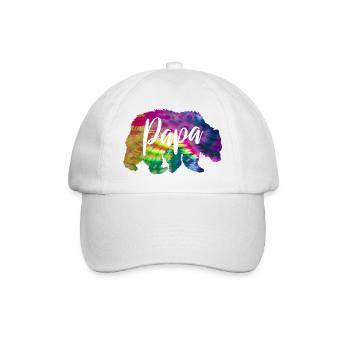 Bär Papa Batik Tie Dye - Baseballkappe - Weiß/Weiß - Vorne