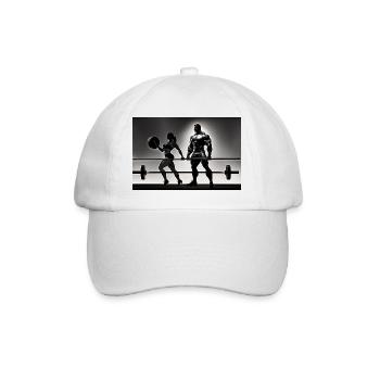 Couple Weightlifting - Baseballkappe - Weiß/Weiß - Vorne
